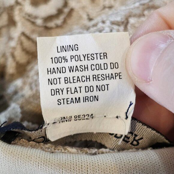 Y2K Boston Proper Biege Tan Cream Lace Cami Tank Spaghetti Strap Camisole‎ - Picture 8 of 9